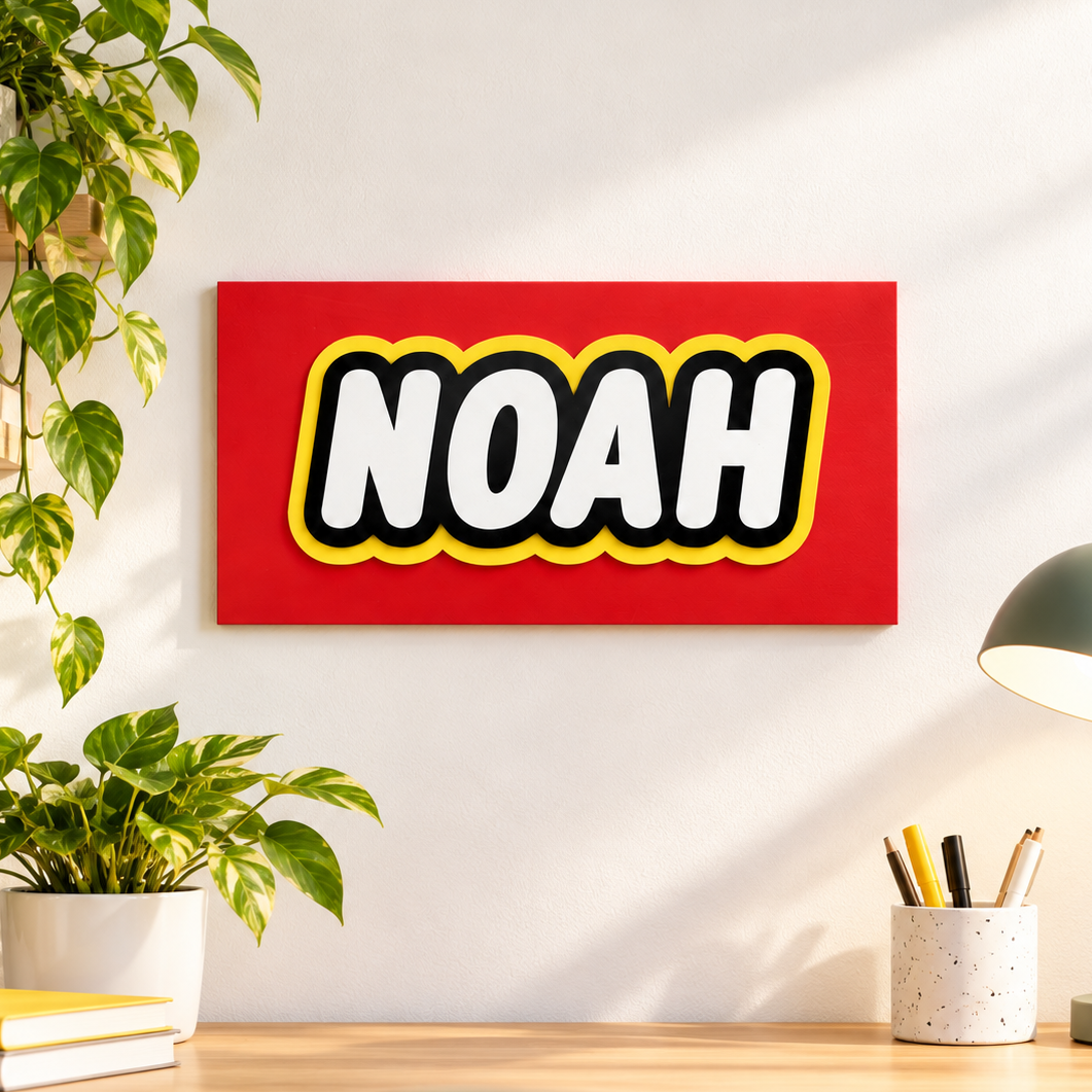 Building Brick Custom Name Sign